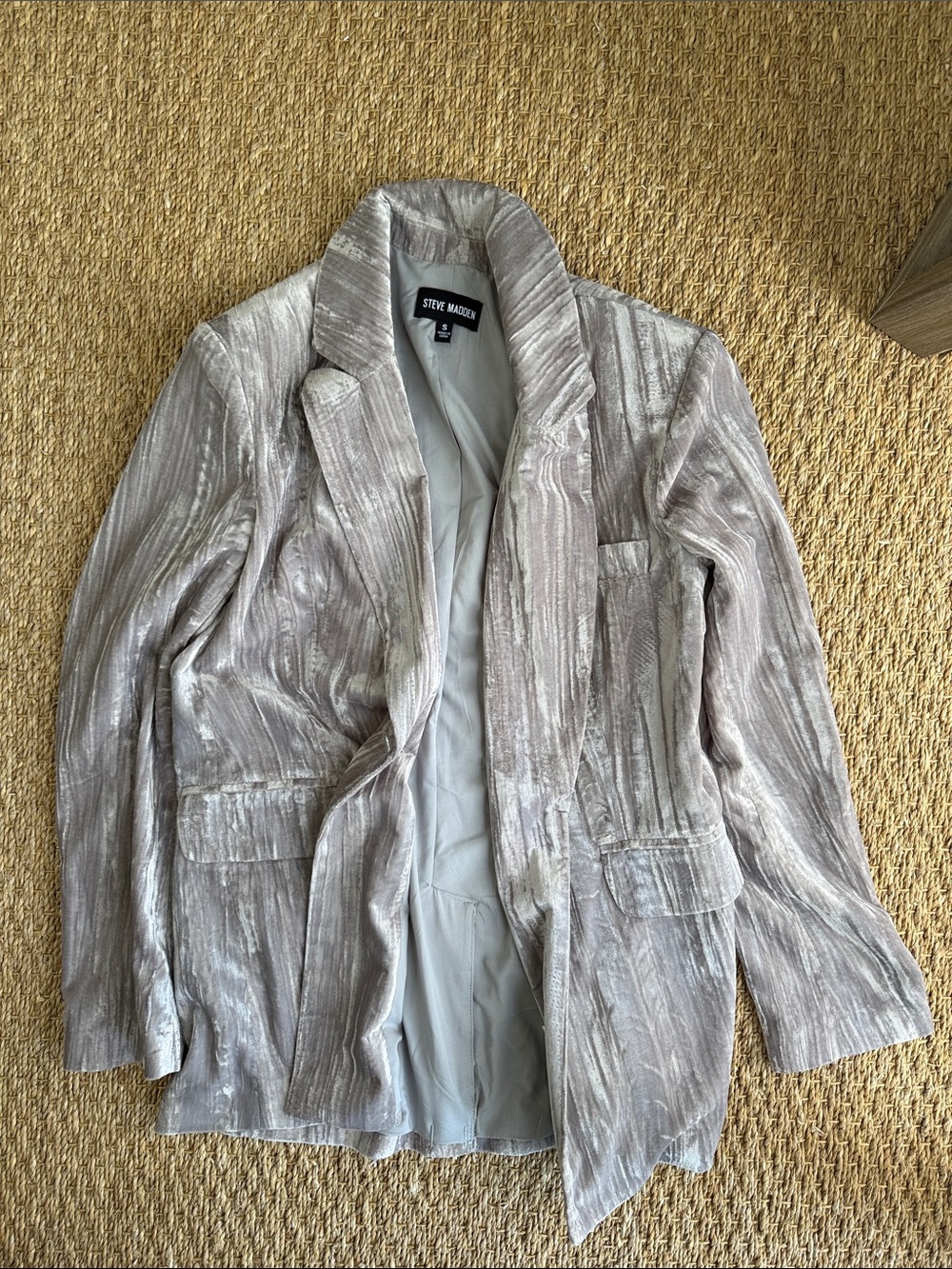 Steve Madden Shimmery Taupe Velvet Blazer
